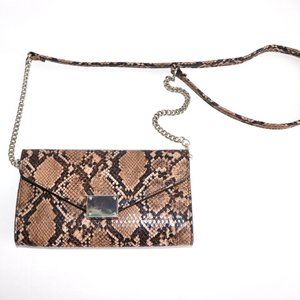 EXPRESS Snakeskin Chain Crossbody Wallet Bag